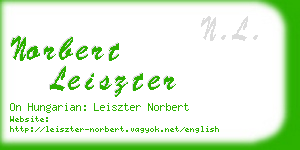 norbert leiszter business card